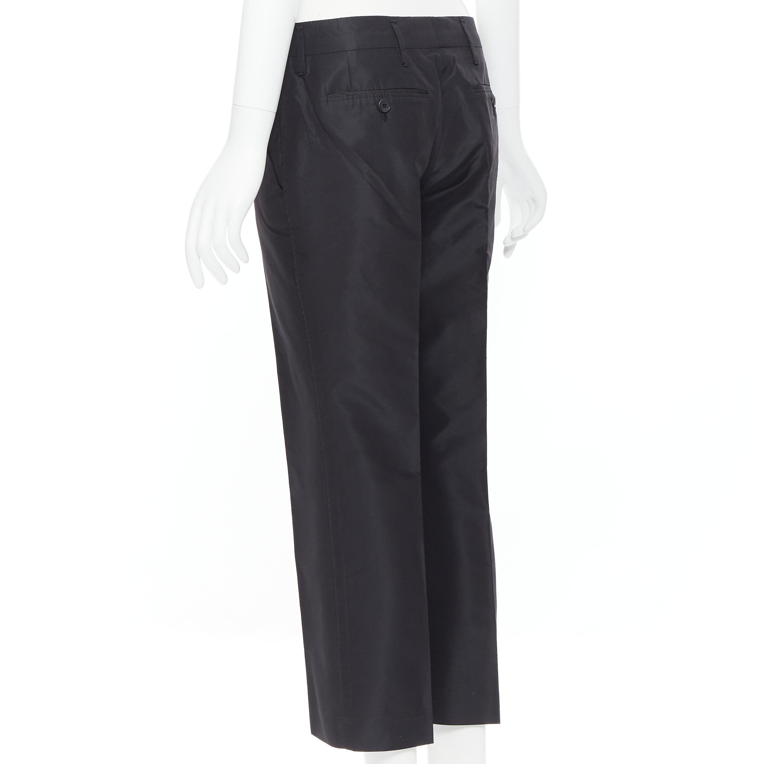 PRADA 2009 black silk polyester pleat front 4-pocket trousers pants IT40 2