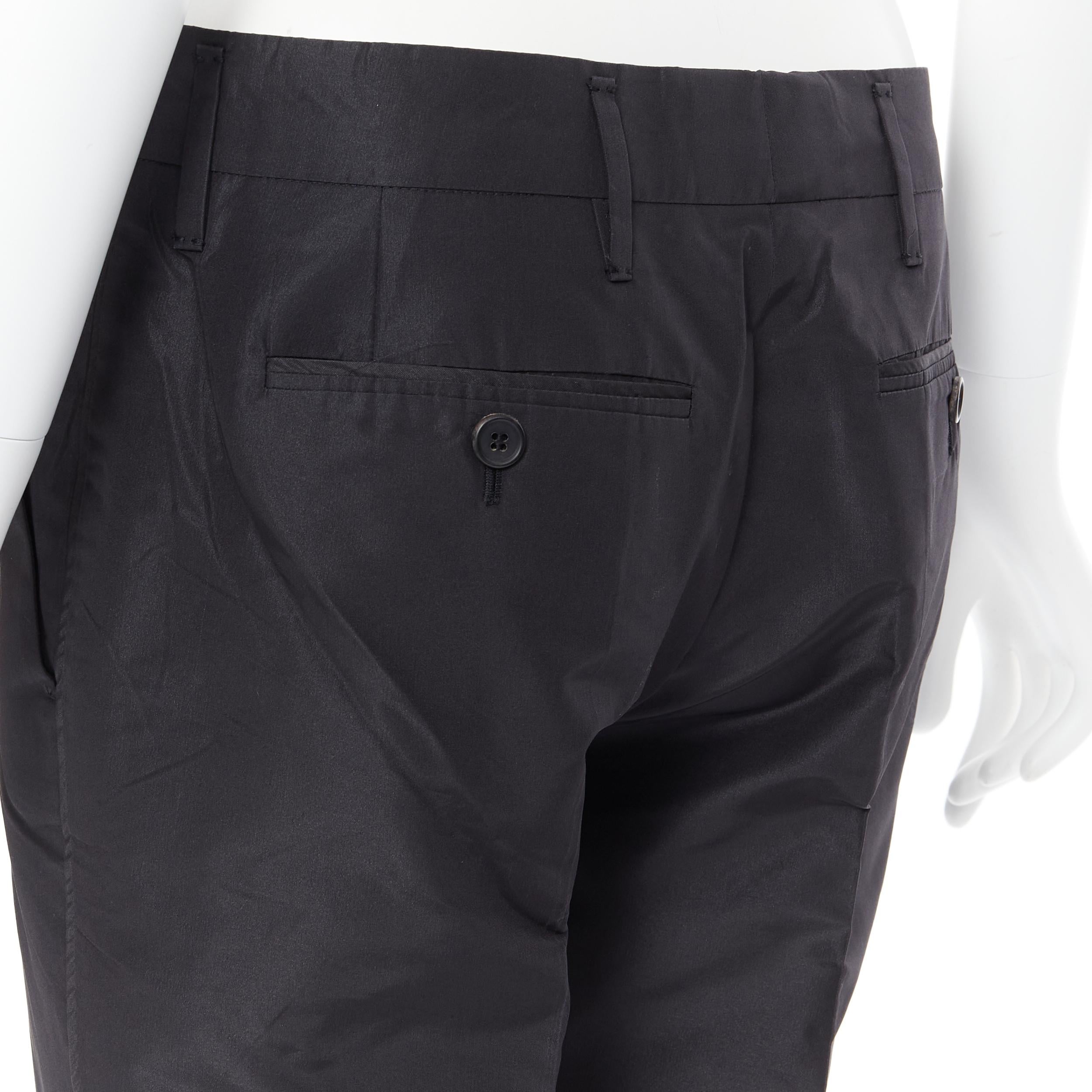 PRADA 2009 black silk polyester pleat front 4-pocket trousers pants IT40 3