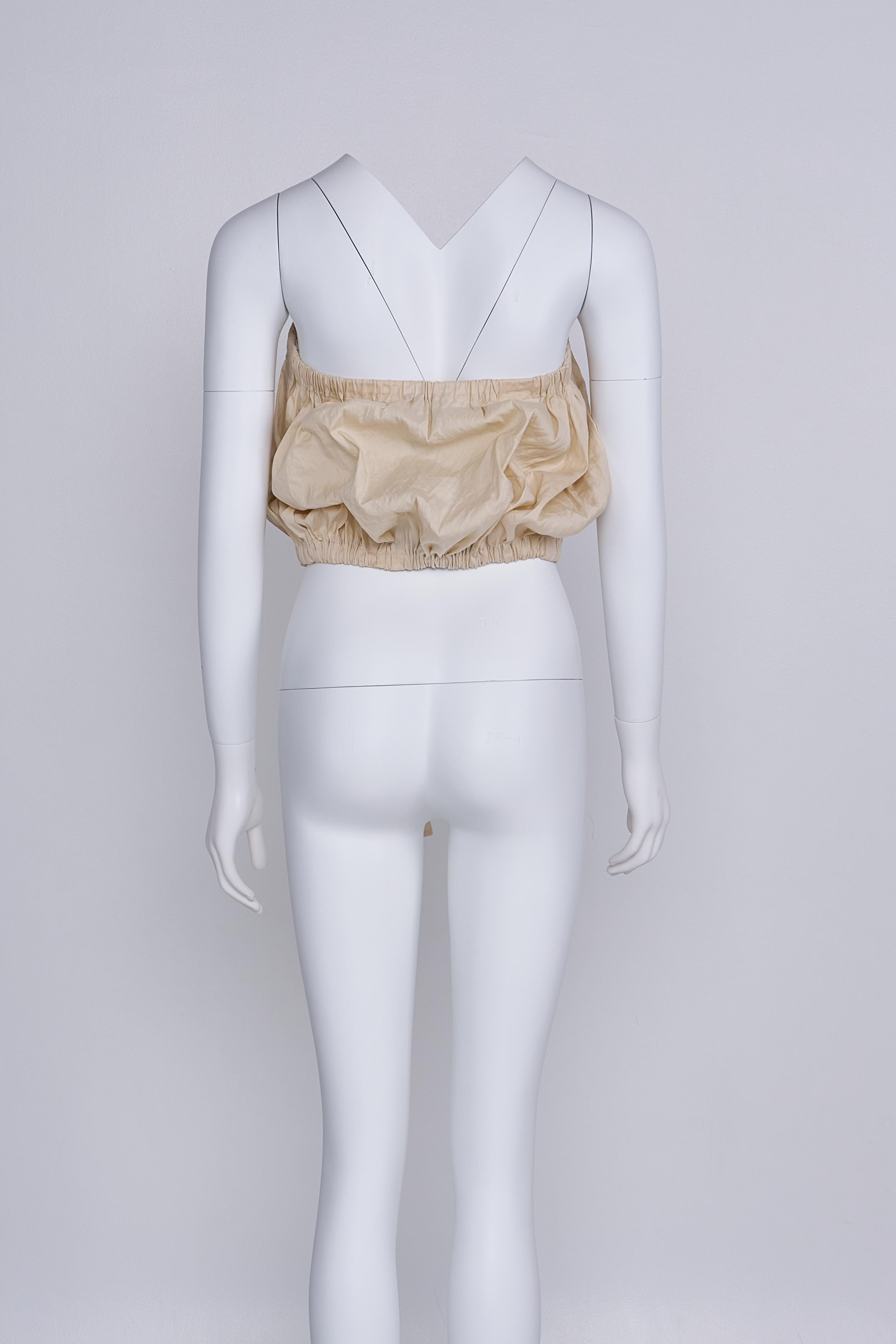 Women's Prada 2009 Spring/Summer Beige Bow-Front Tube Top For Sale