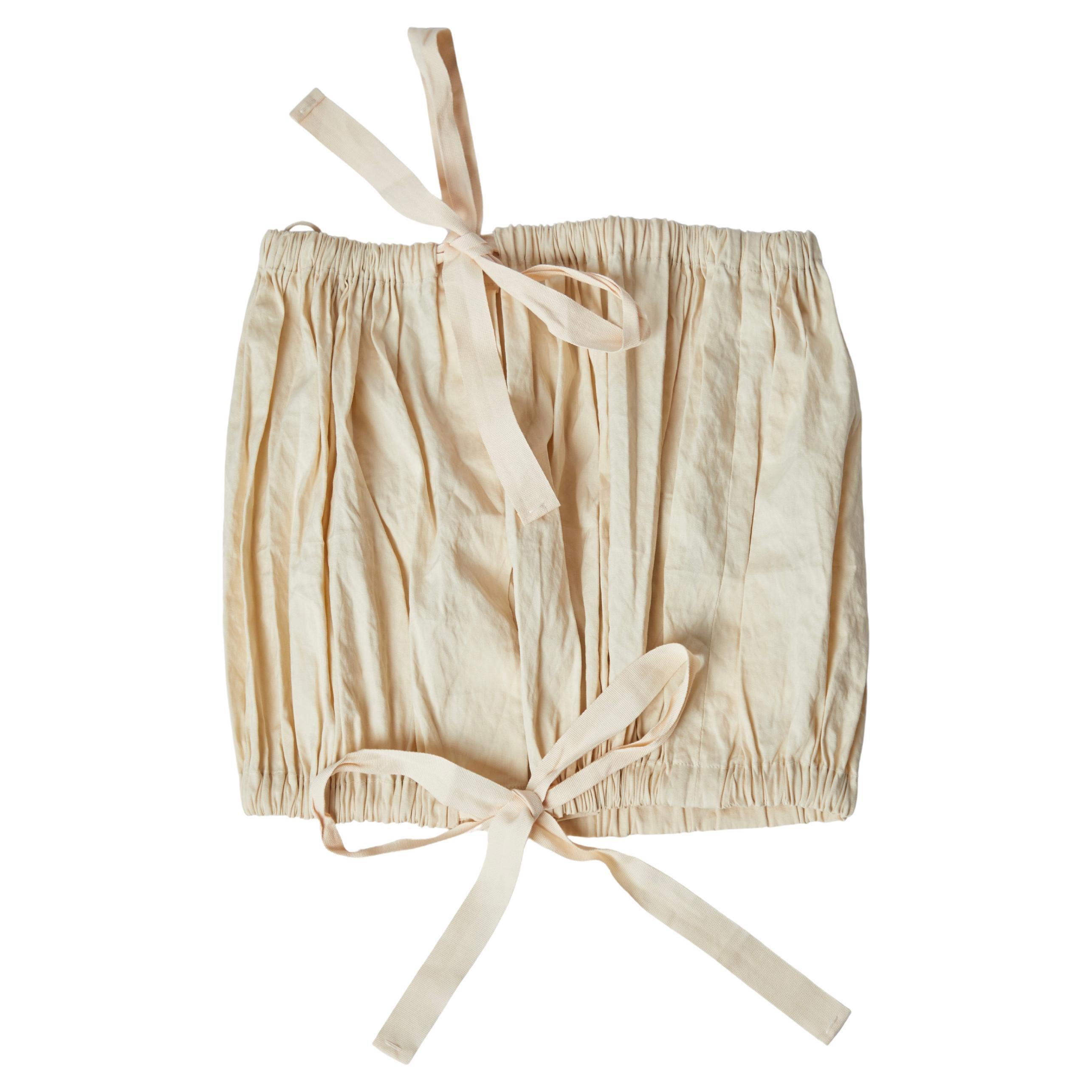 Prada 2009 Spring/Summer Beige Bow-Front Tube Top For Sale