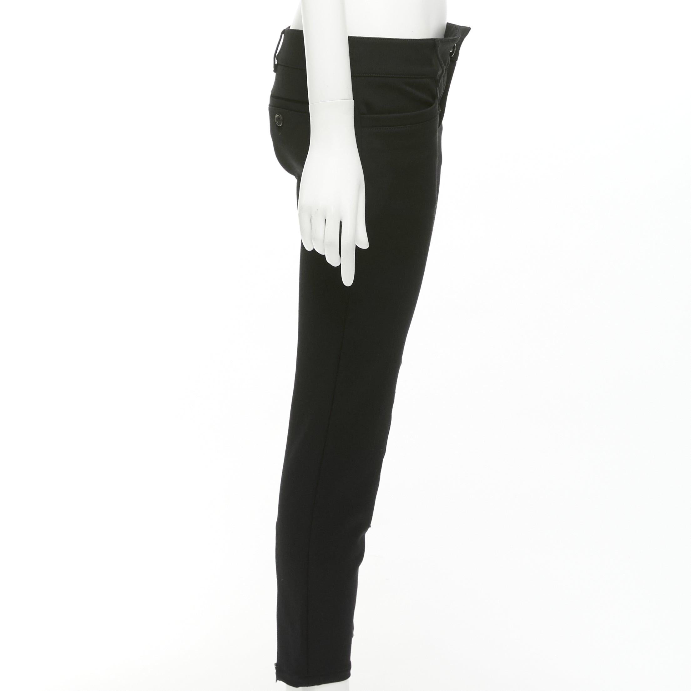 Women's PRADA 2009 Vintage black patchwork topstitched tapered cropped pants IT38 S For Sale