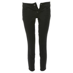 PRADA 2009 Vintage black patchwork topstitched tapered cropped pants IT38 S