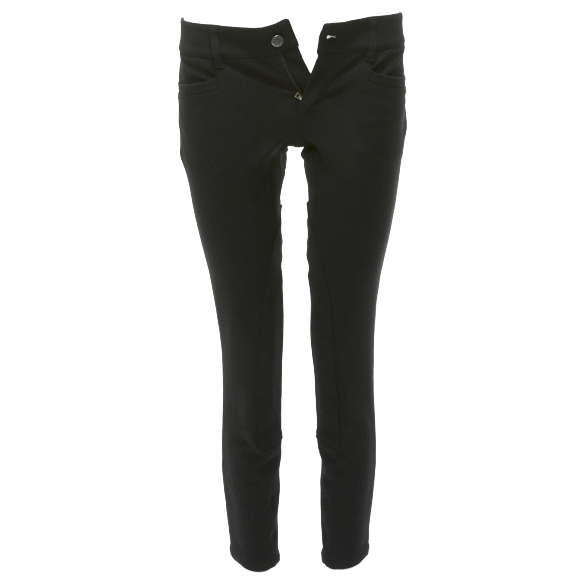 PRADA 2009 Vintage black patchwork topstitched tapered cropped pants IT38 S