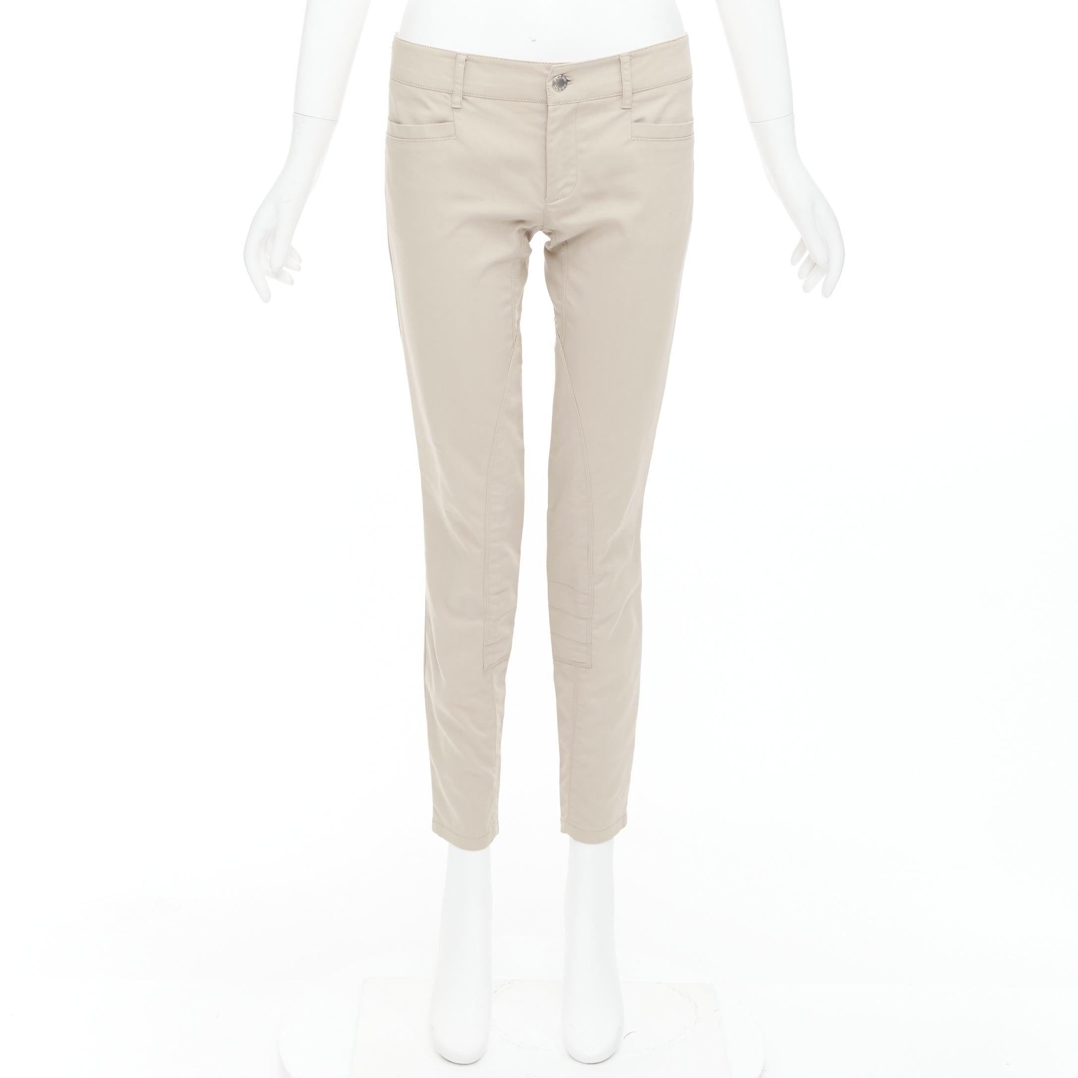 PRADA 2010 beigefarbene Baumwollmischung, konisch zulaufende Hose IT40 S im Angebot 4