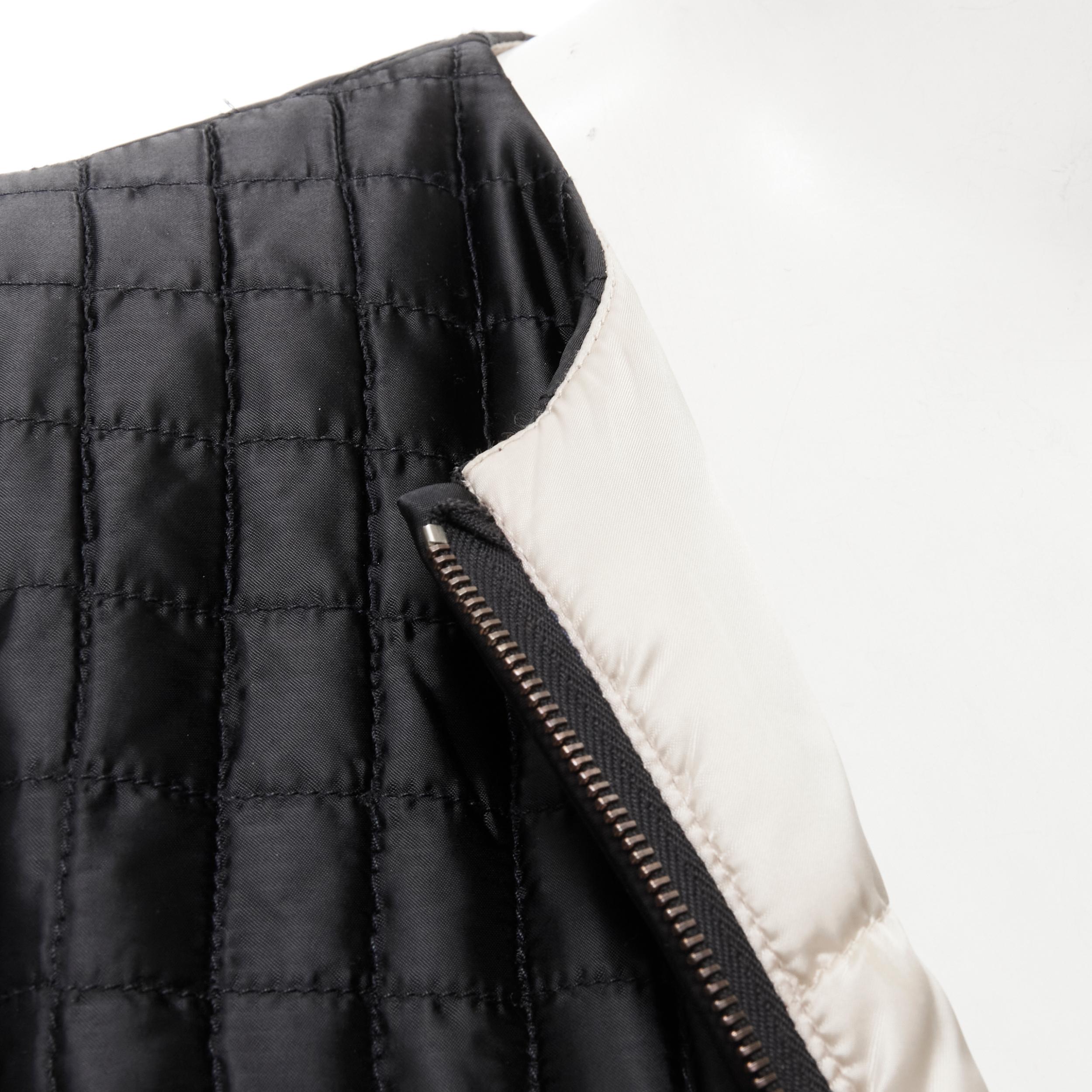 PRADA 2010 black quilted nylon logo seal pocket collarless shell jacket IT38 XS In Good Condition In Hong Kong, NT