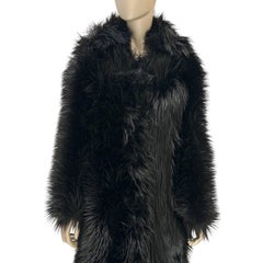 Prada 2011 Black Faux Fur Coat Sz.40