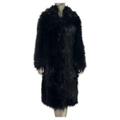 Prada 2011 Black Faux Fur Coat Sz.40