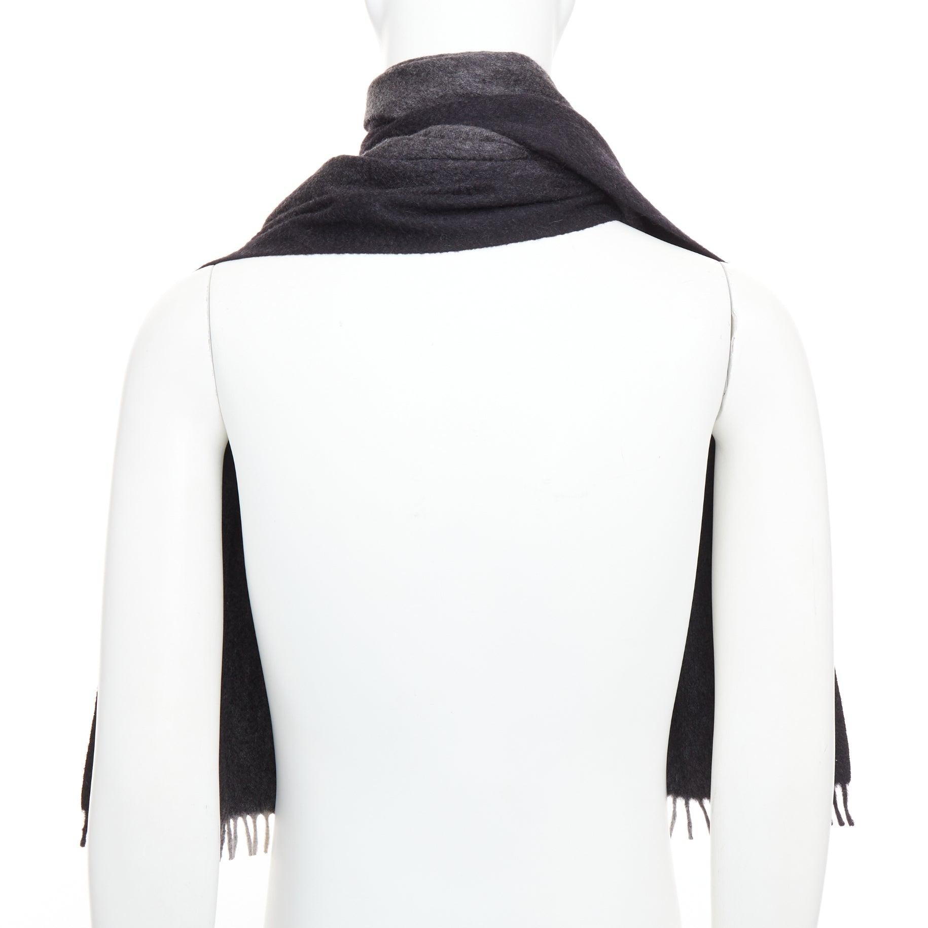 De los hombres PRADA 2011 gris negro 100% cachemir ombre flecos bufanda larga en venta