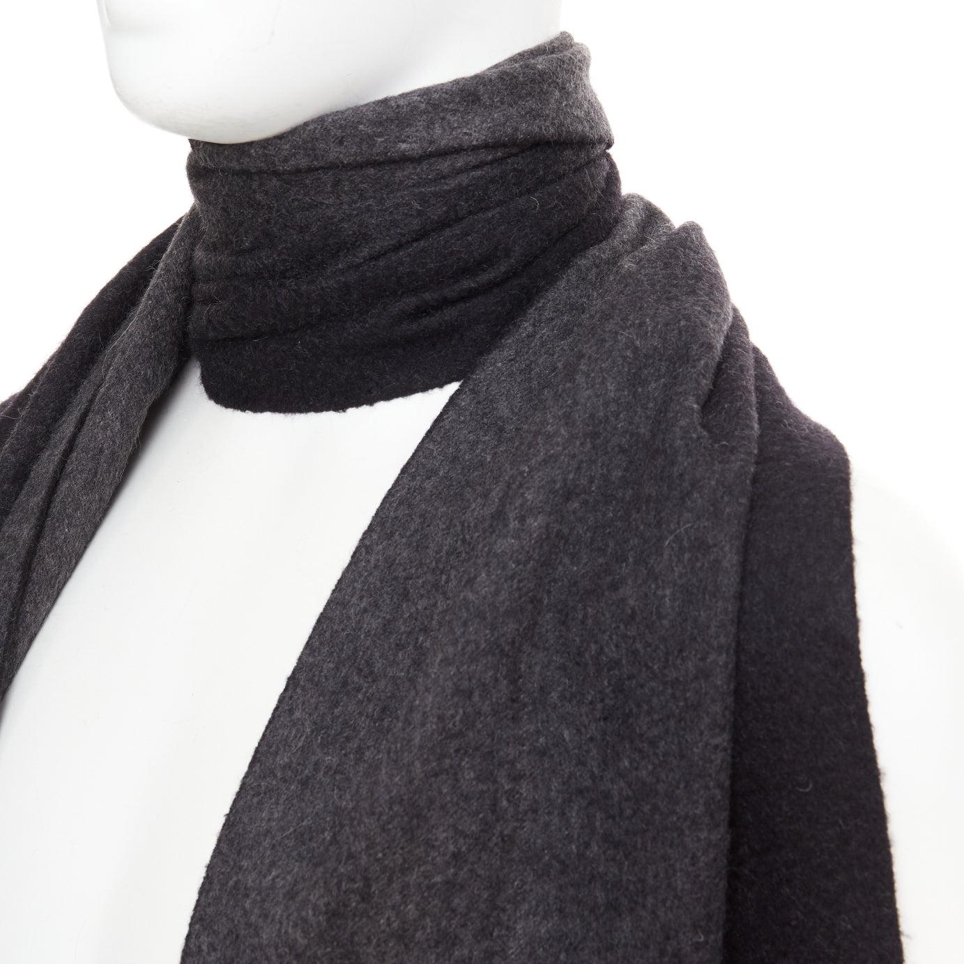 PRADA 2011 gris negro 100% cachemir ombre flecos bufanda larga en venta 2