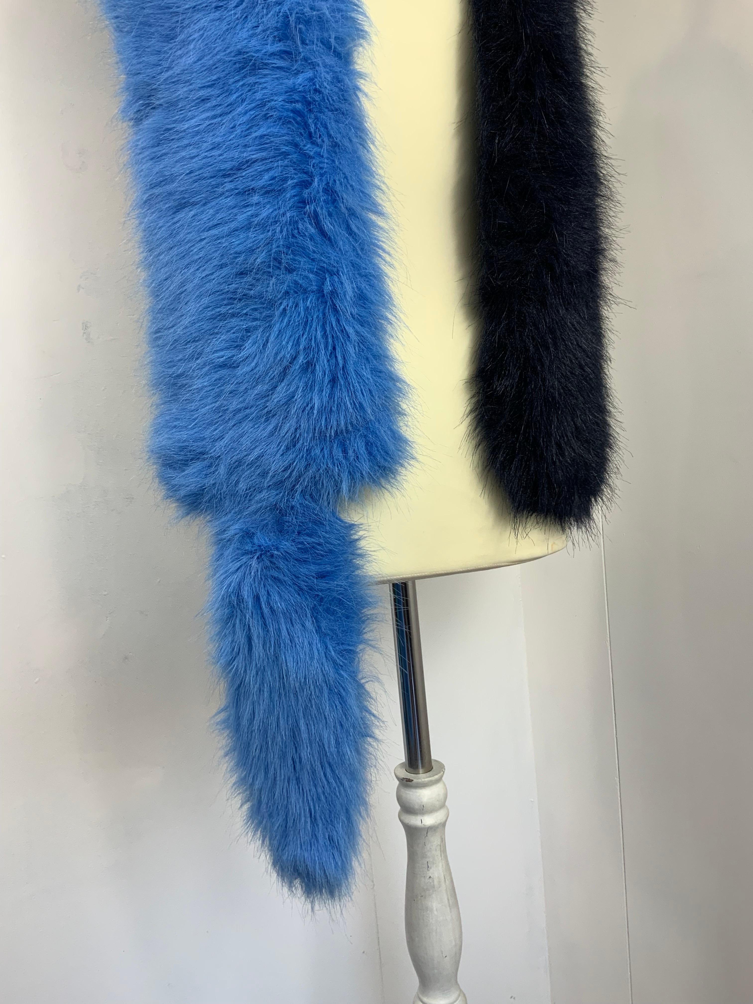 Women's or Men's Prada 2011 Runway 2011 bicolor faux far stole scarf wrap