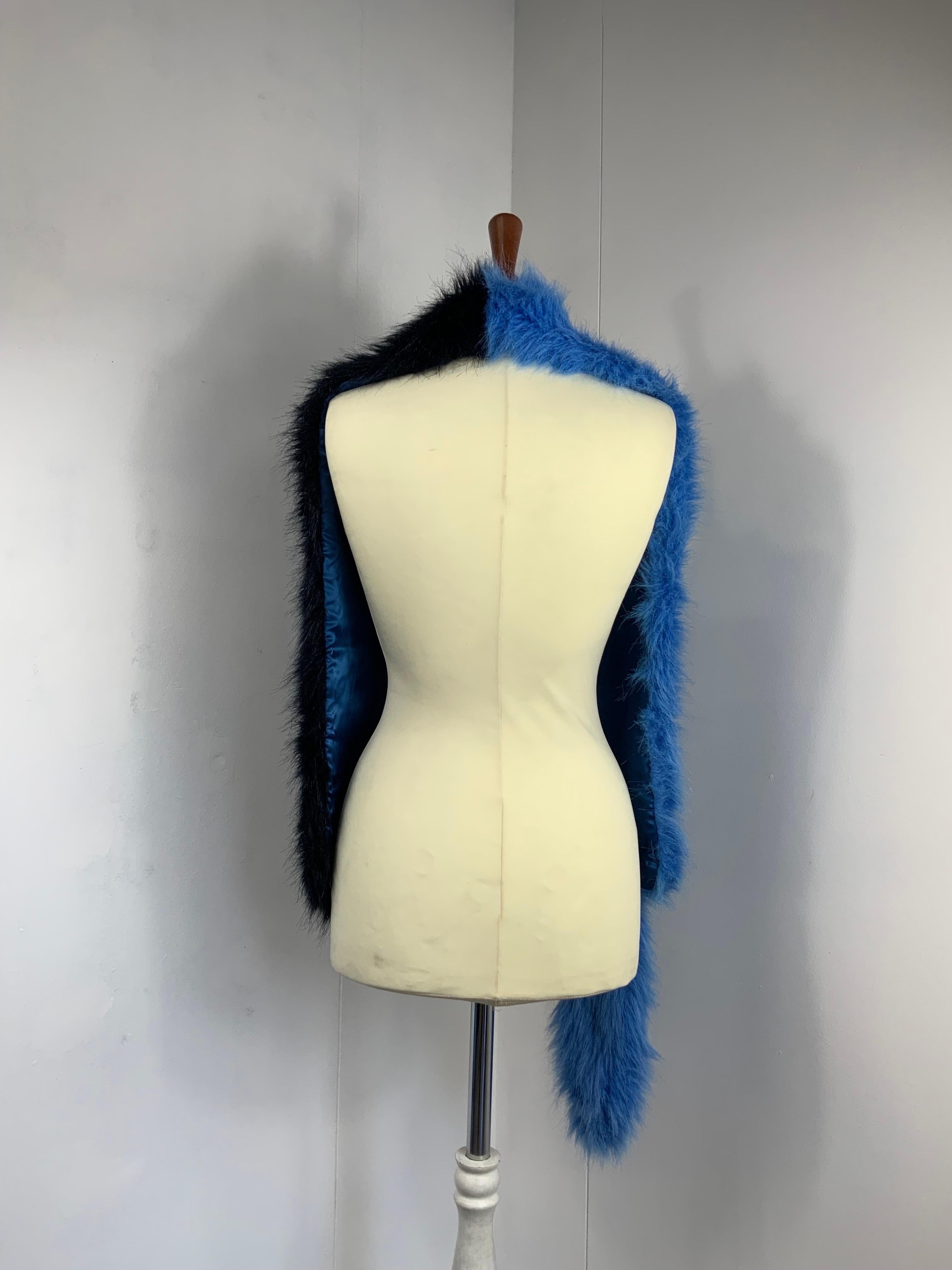 Prada 2011 Runway 2011 bicolor faux far stole scarf wrap 1