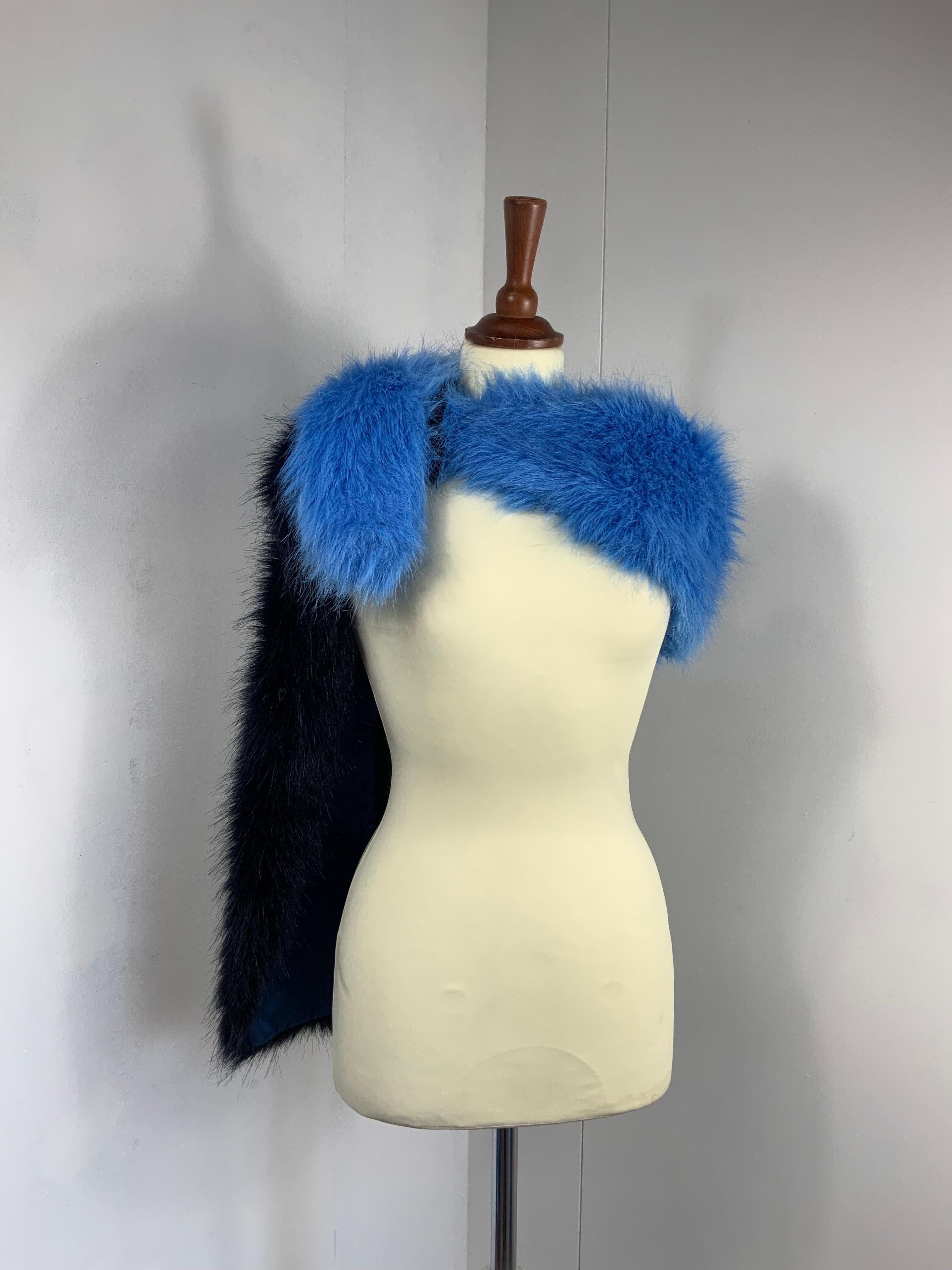 Prada 2011 Runway 2011 bicolor faux far stole scarf wrap 3
