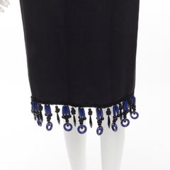 PRADA 2011 Runway black Monkey Banana embroidery bead embellished dress IT40 S