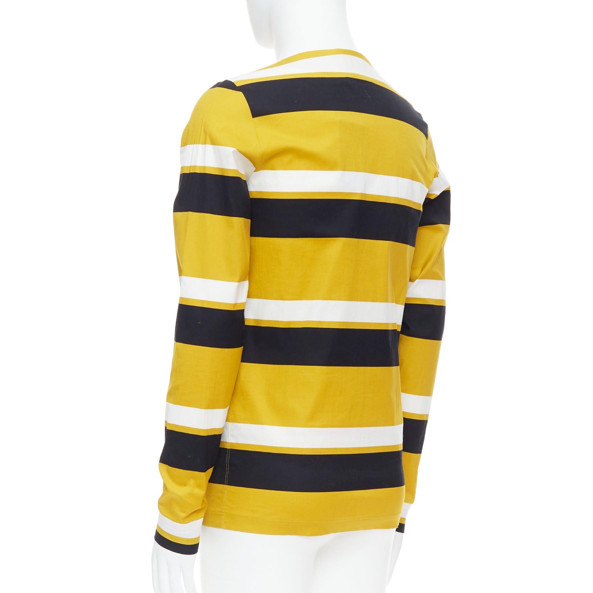 PRADA 2011 Special Edition yellow black white stripe bateau neck sailor shirt S For Sale 1