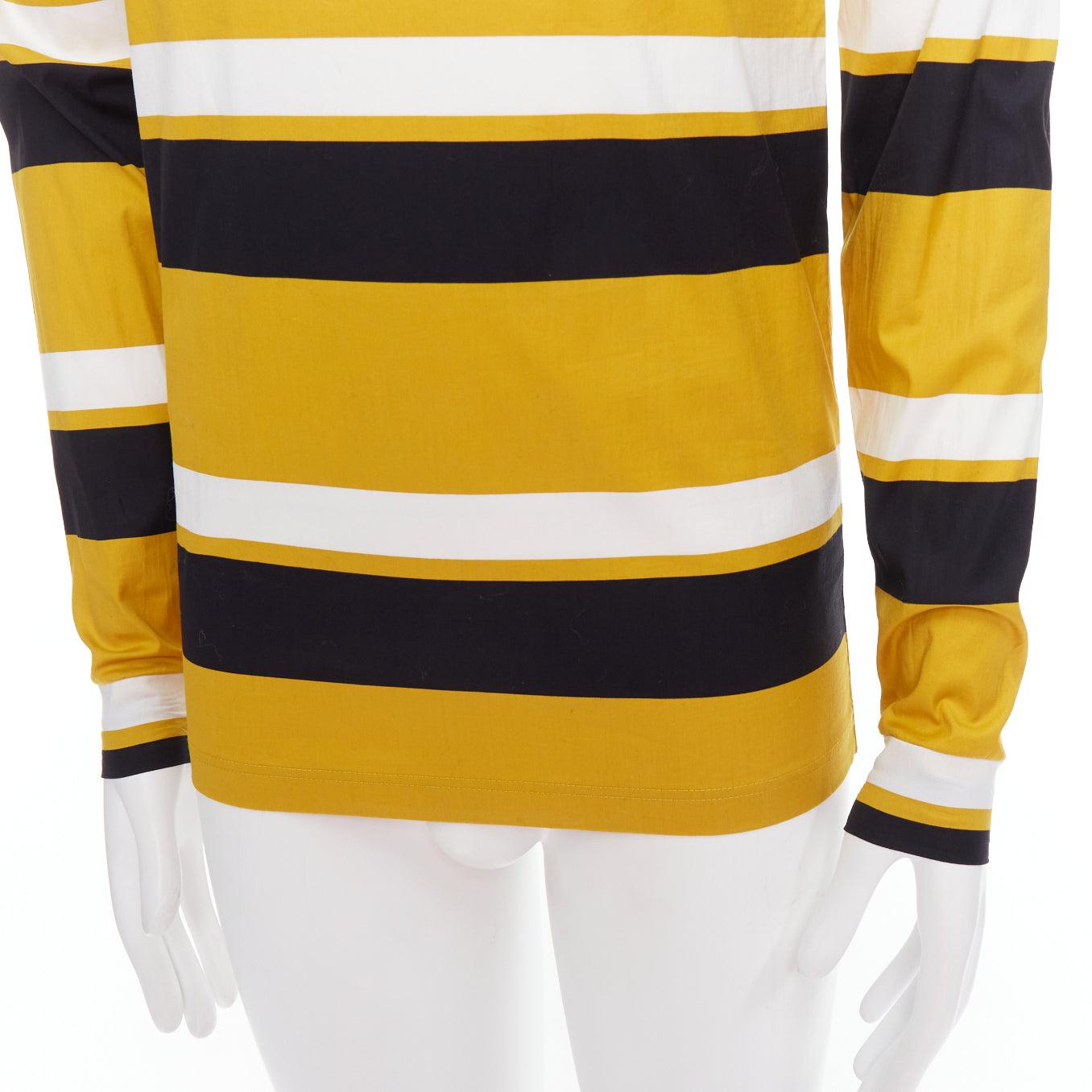 PRADA 2011 Special Edition yellow black white stripe bateau neck sailor shirt S For Sale 2