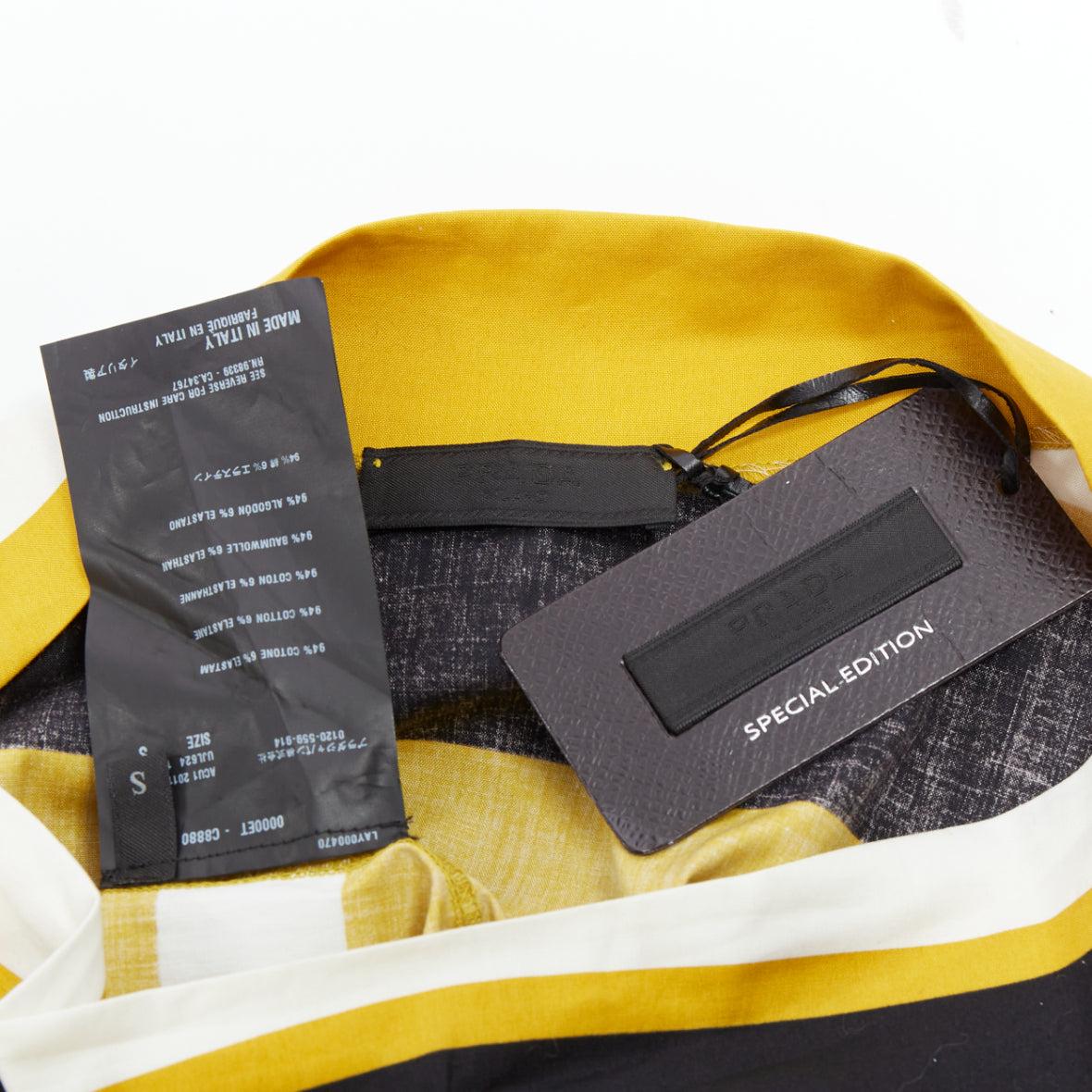 PRADA 2011 Special Edition yellow black white stripe bateau neck sailor shirt S For Sale 3