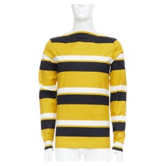 PRADA 2011 Special Edition yellow black white stripe bateau neck sailor shirt S