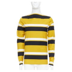 PRADA 2011 Special Edition chemise marinière à col bateau à rayures jaunes, noires et blanches S.