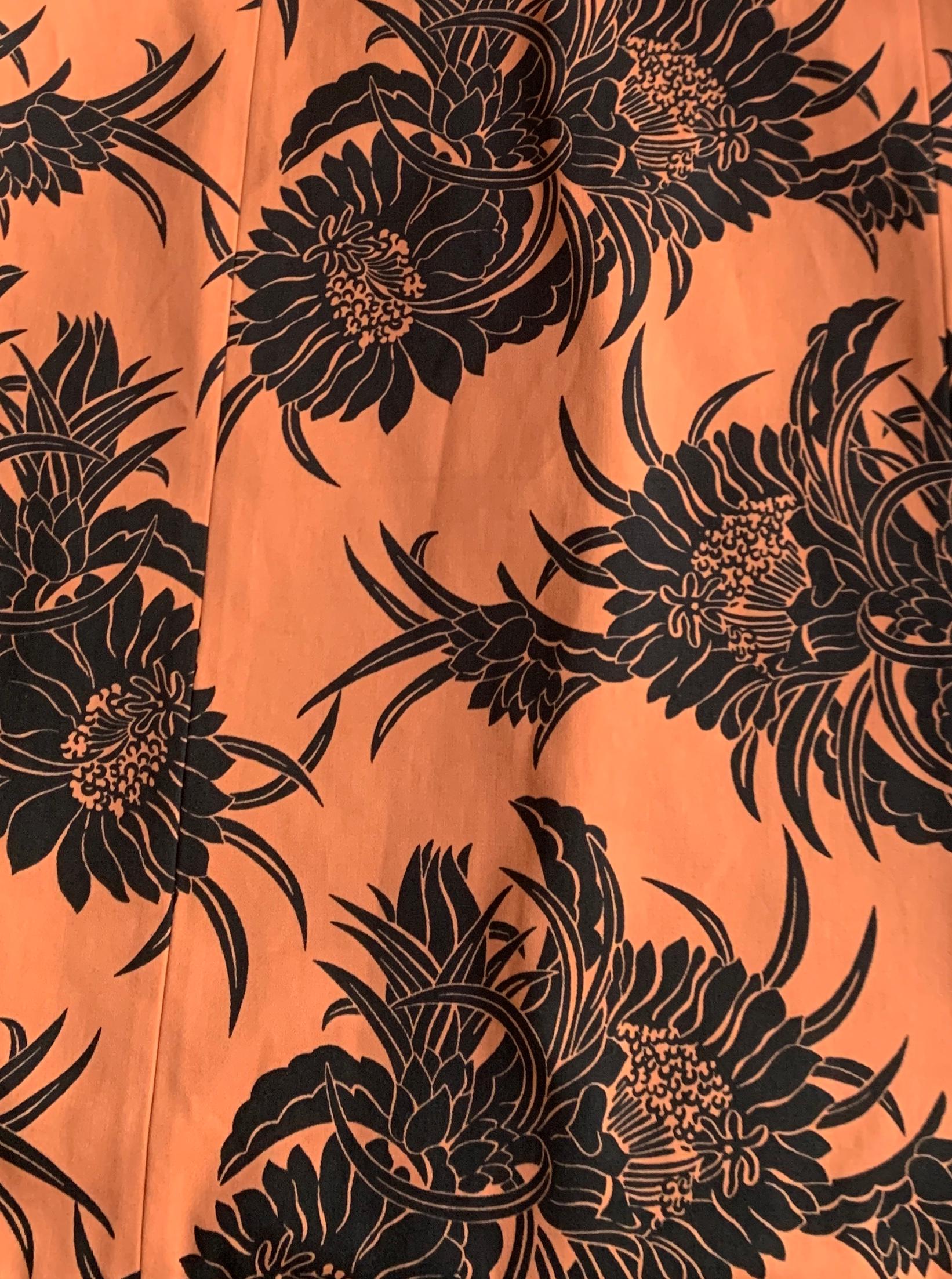 orange and black floral dress