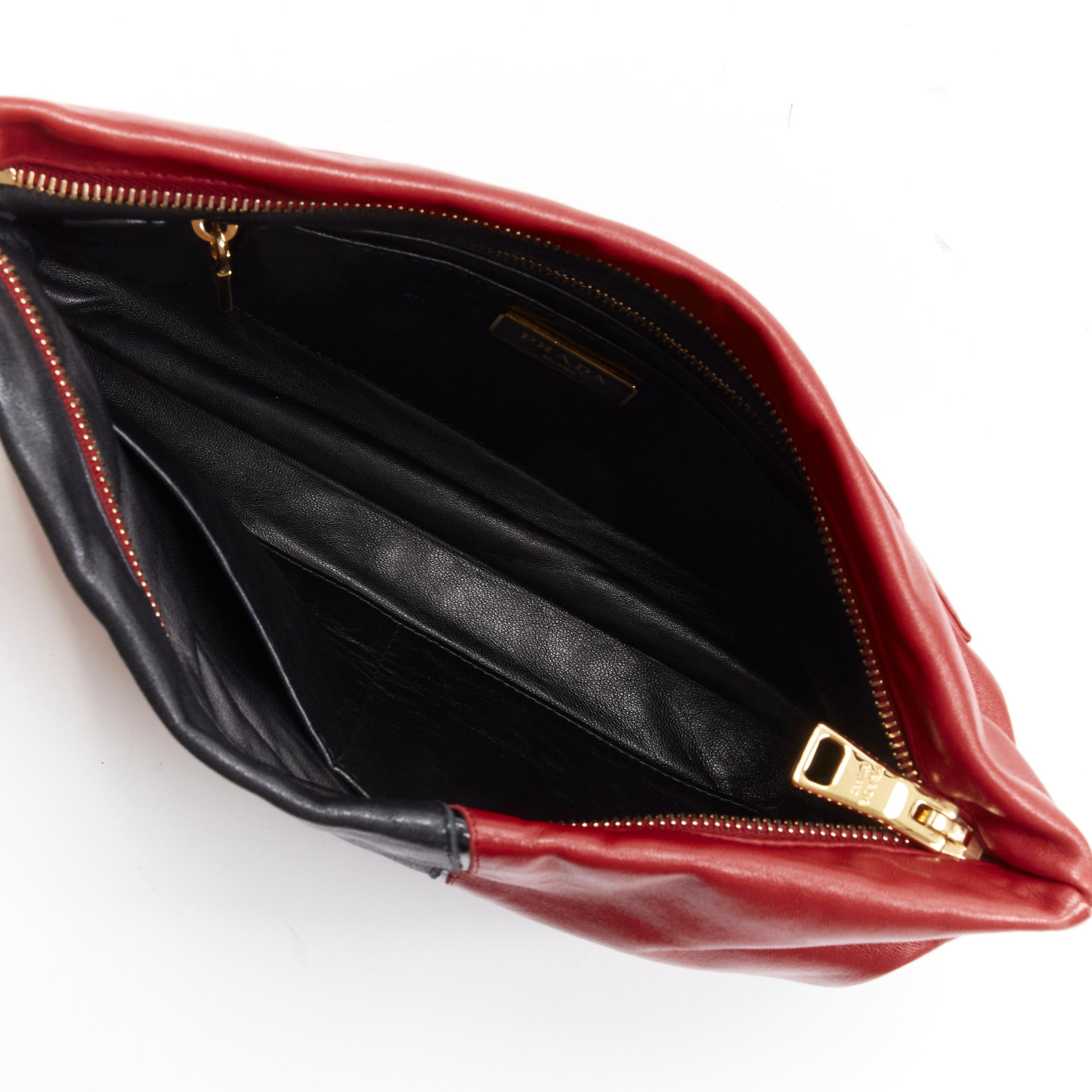 PRADA 2014 Limited Edition pop girl face black red leather oversized clutch bag 6