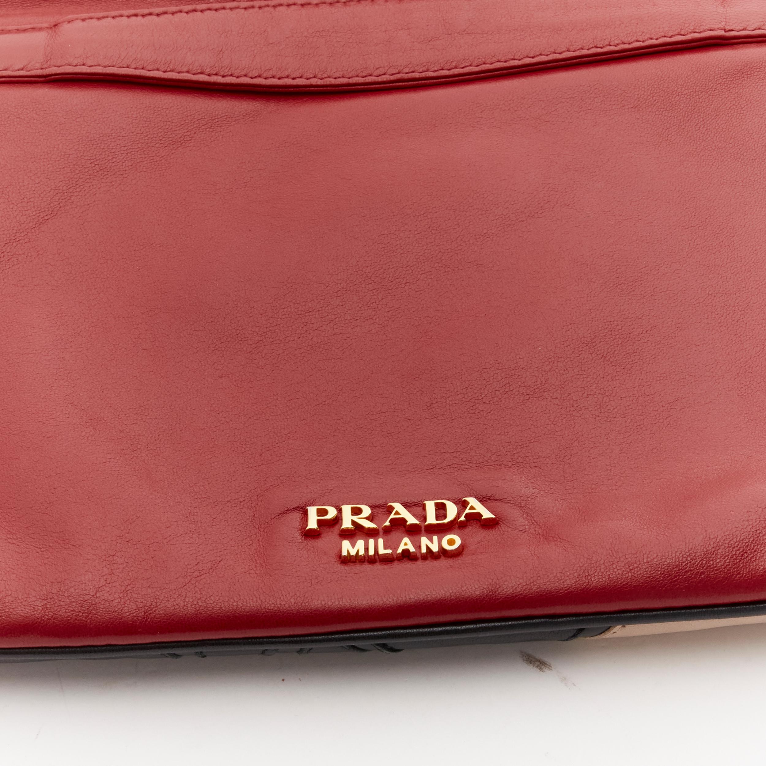 PRADA 2014 Limited Edition pop girl face black red leather oversized clutch bag 2