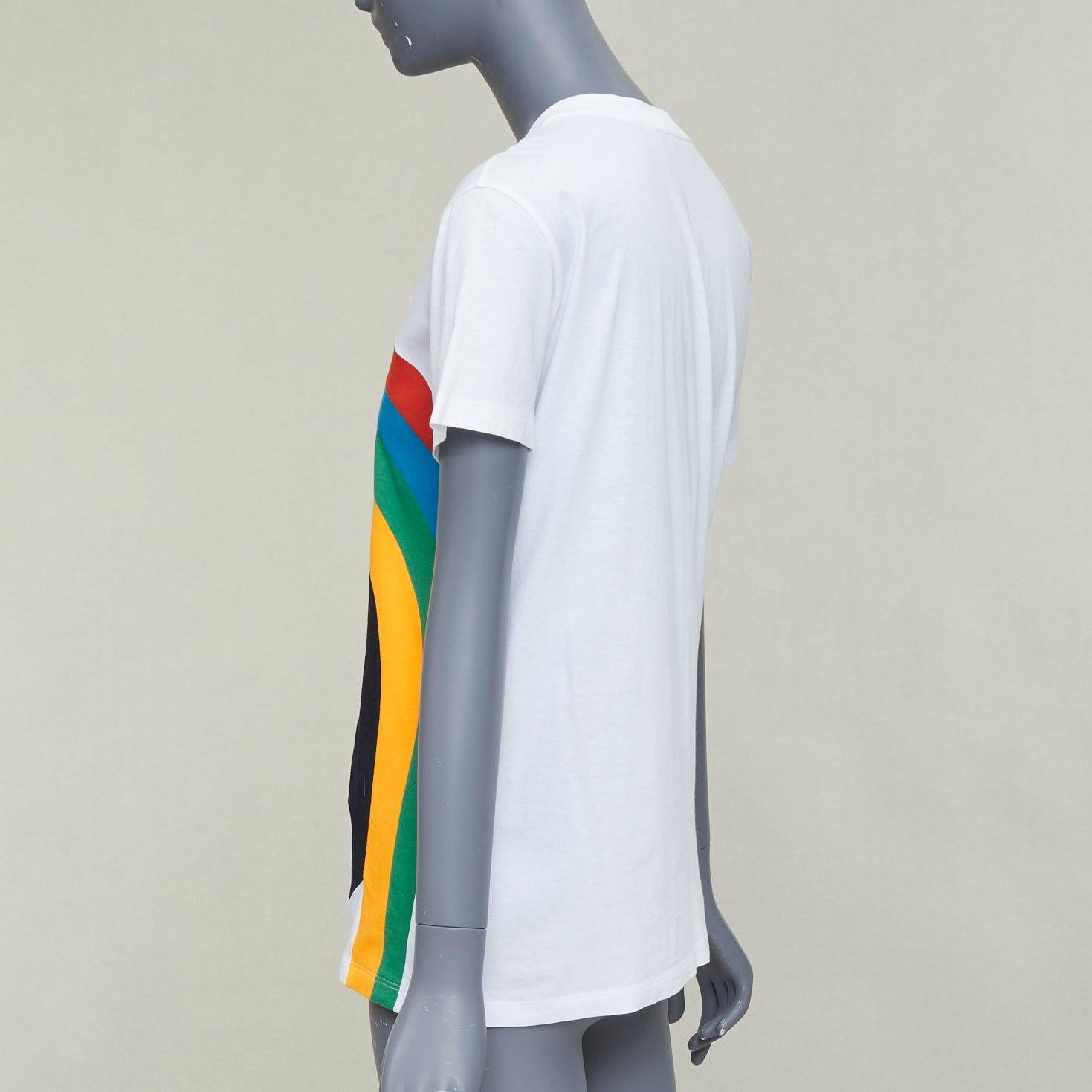 PRADA 2014 rojo amarillo azul arco iris pestañas cara camiseta algodón S en venta 1