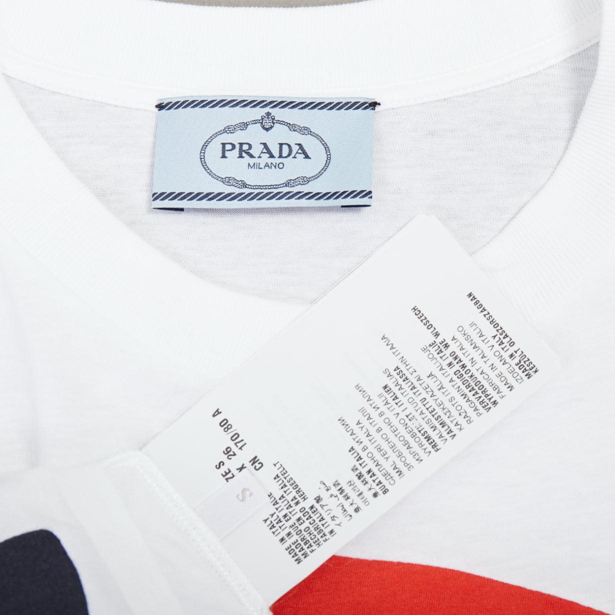 PRADA 2014 rojo amarillo azul arco iris pestañas cara camiseta algodón S en venta 3