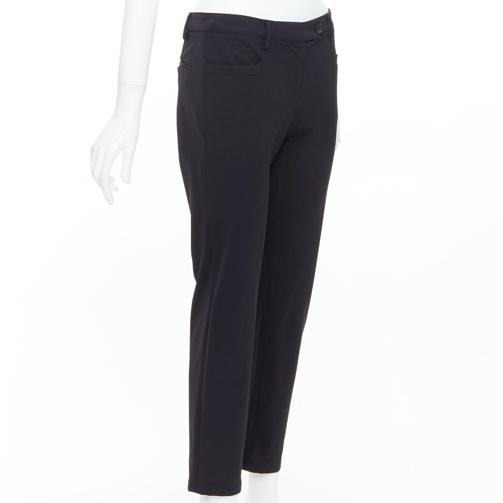 PRADA 2015 schwarzer Twill horizontale Taschen konisch zulaufende Hose IT40 S (Schwarz) im Angebot