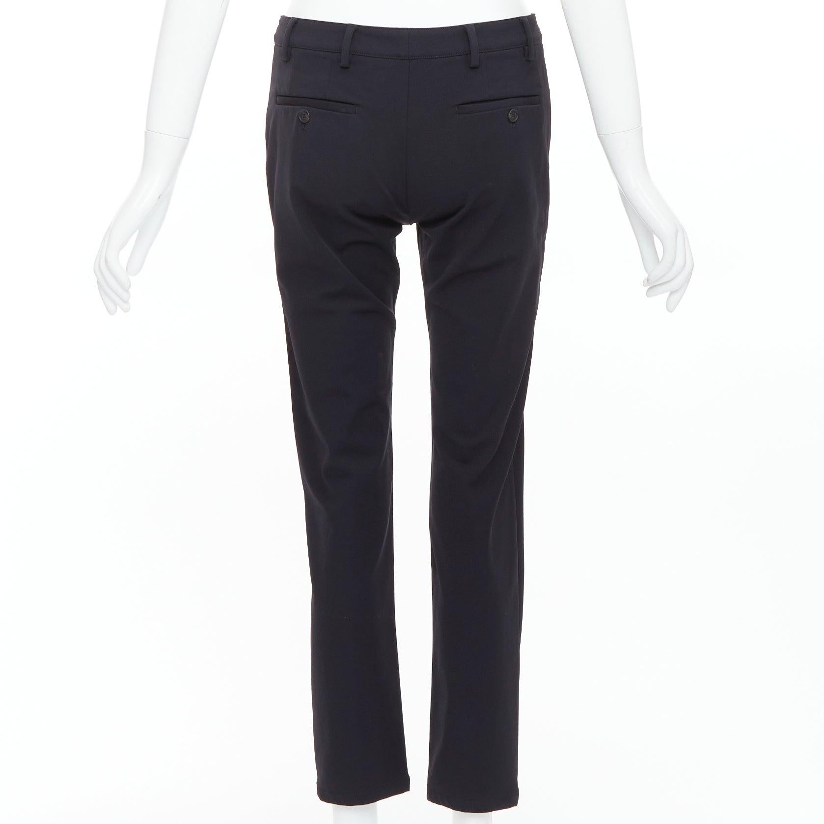 PRADA 2015 schwarzer Twill horizontale Taschen konisch zulaufende Hose IT40 S Damen im Angebot