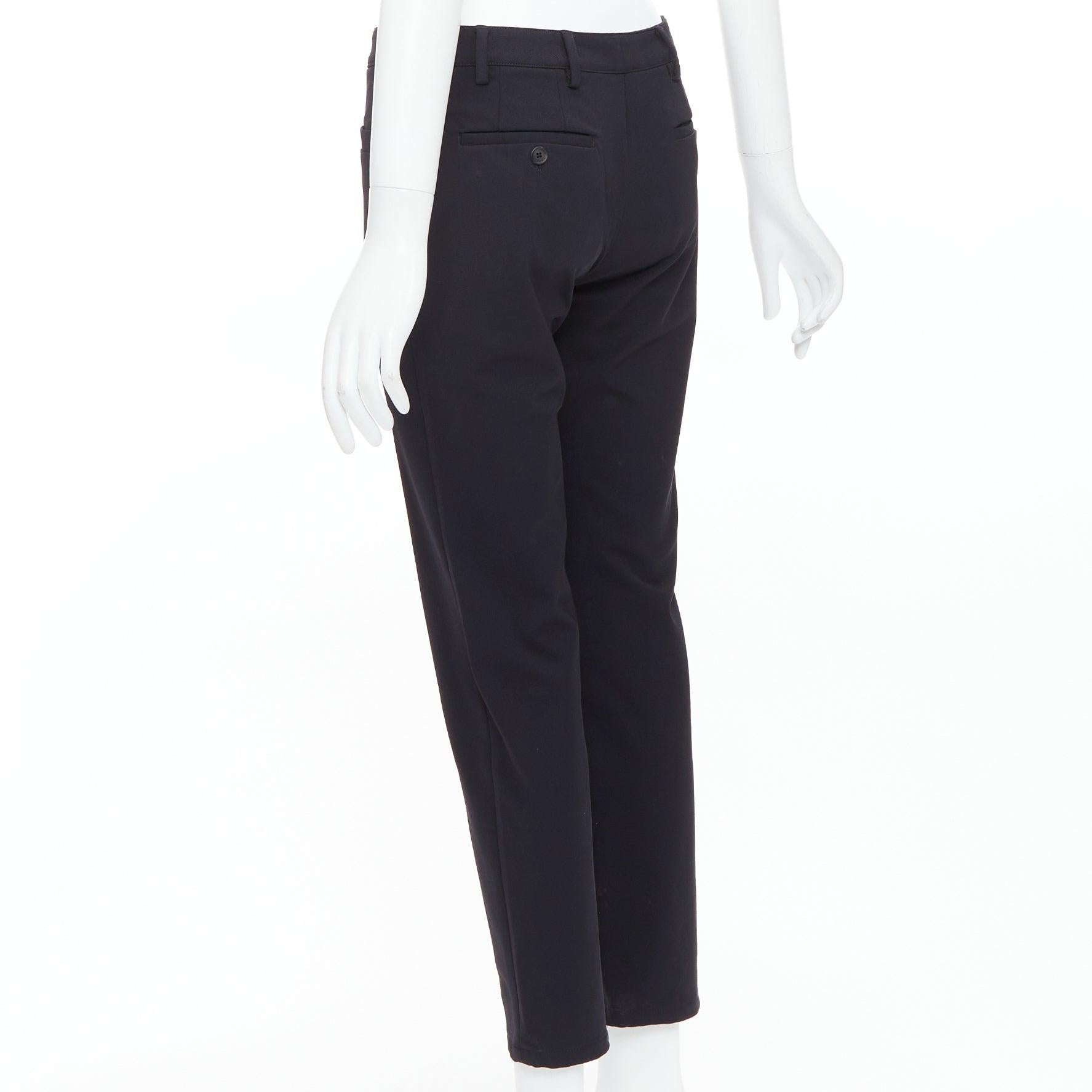 PRADA 2015 schwarzer Twill horizontale Taschen konisch zulaufende Hose IT40 S im Angebot 1