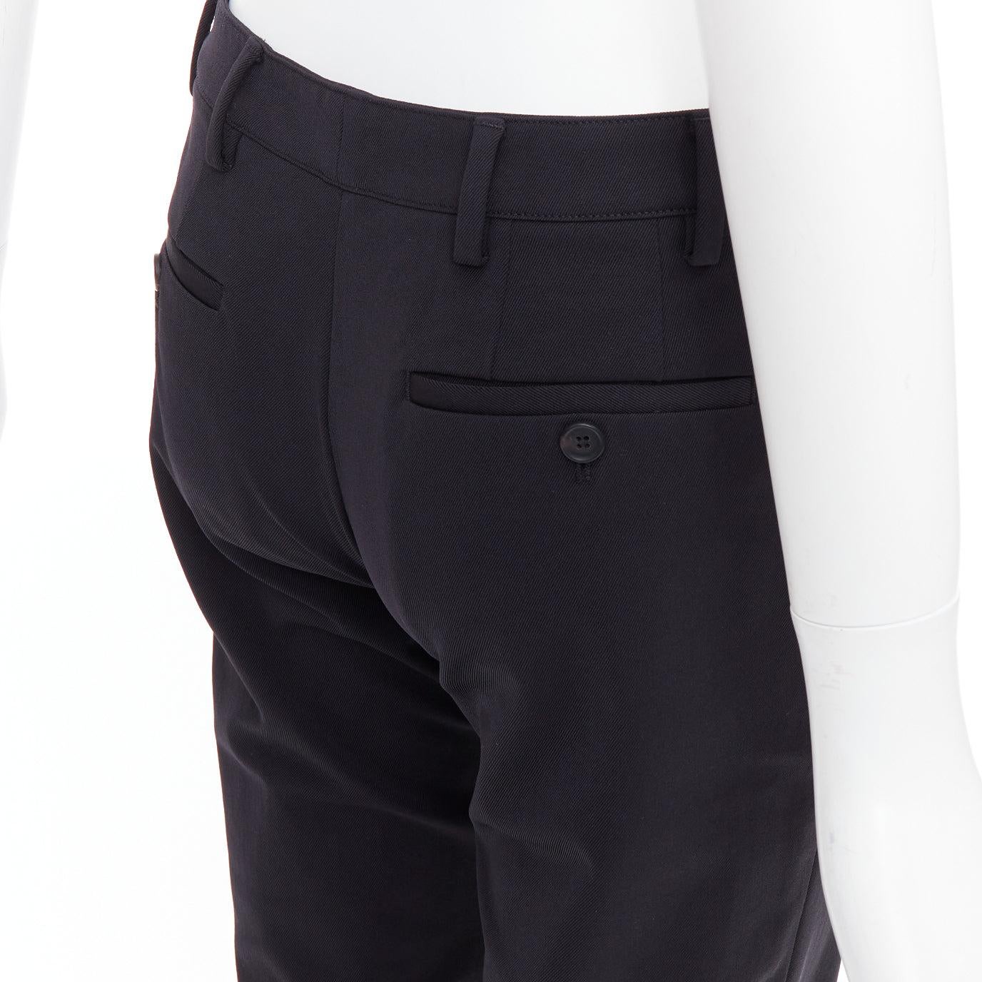 PRADA 2015 schwarzer Twill horizontale Taschen konisch zulaufende Hose IT40 S im Angebot 2