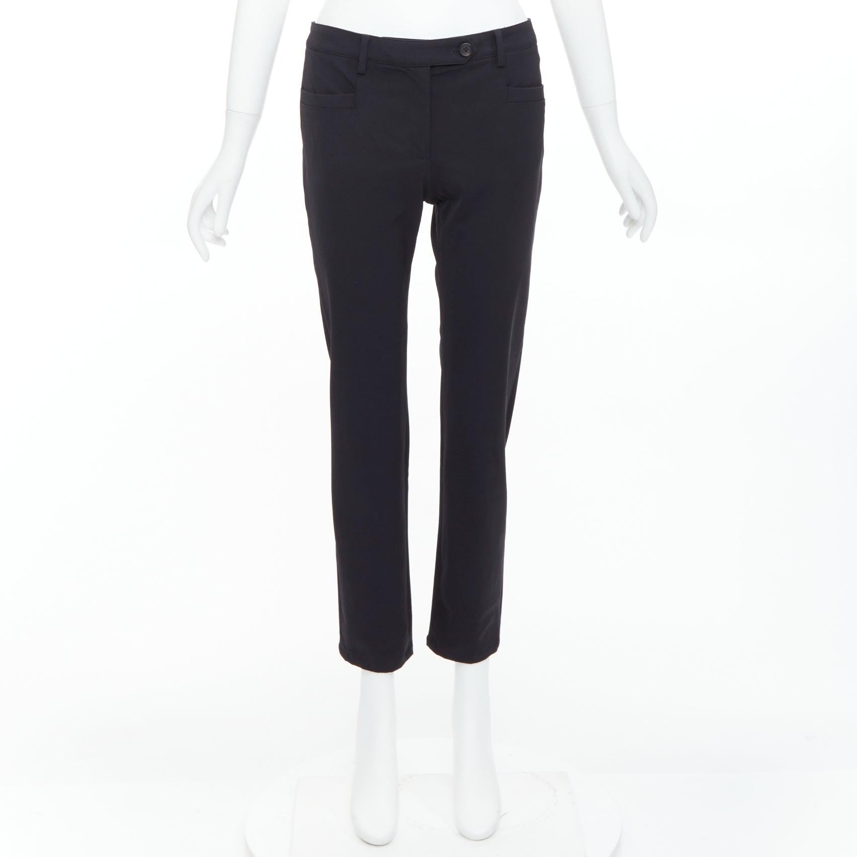 PRADA 2015 schwarzer Twill horizontale Taschen konisch zulaufende Hose IT40 S im Angebot 4