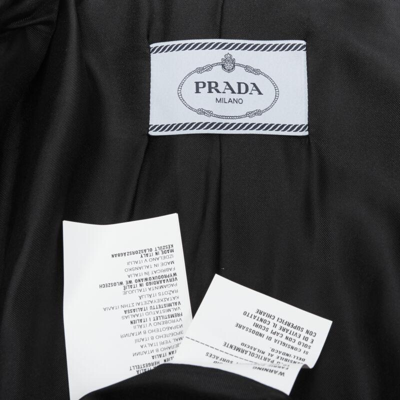 PRADA 2015 blue cotton crystal rhinestone embellished cocoon coat IT38 XS 7