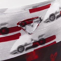 PRADA 2015 Rabbit Trick Race Car stripe knit patchwork pencil skirt IT40 S