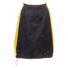 Prada 2016 100% seta  gonna con orlo a coulisse giallo nero IT38 XS