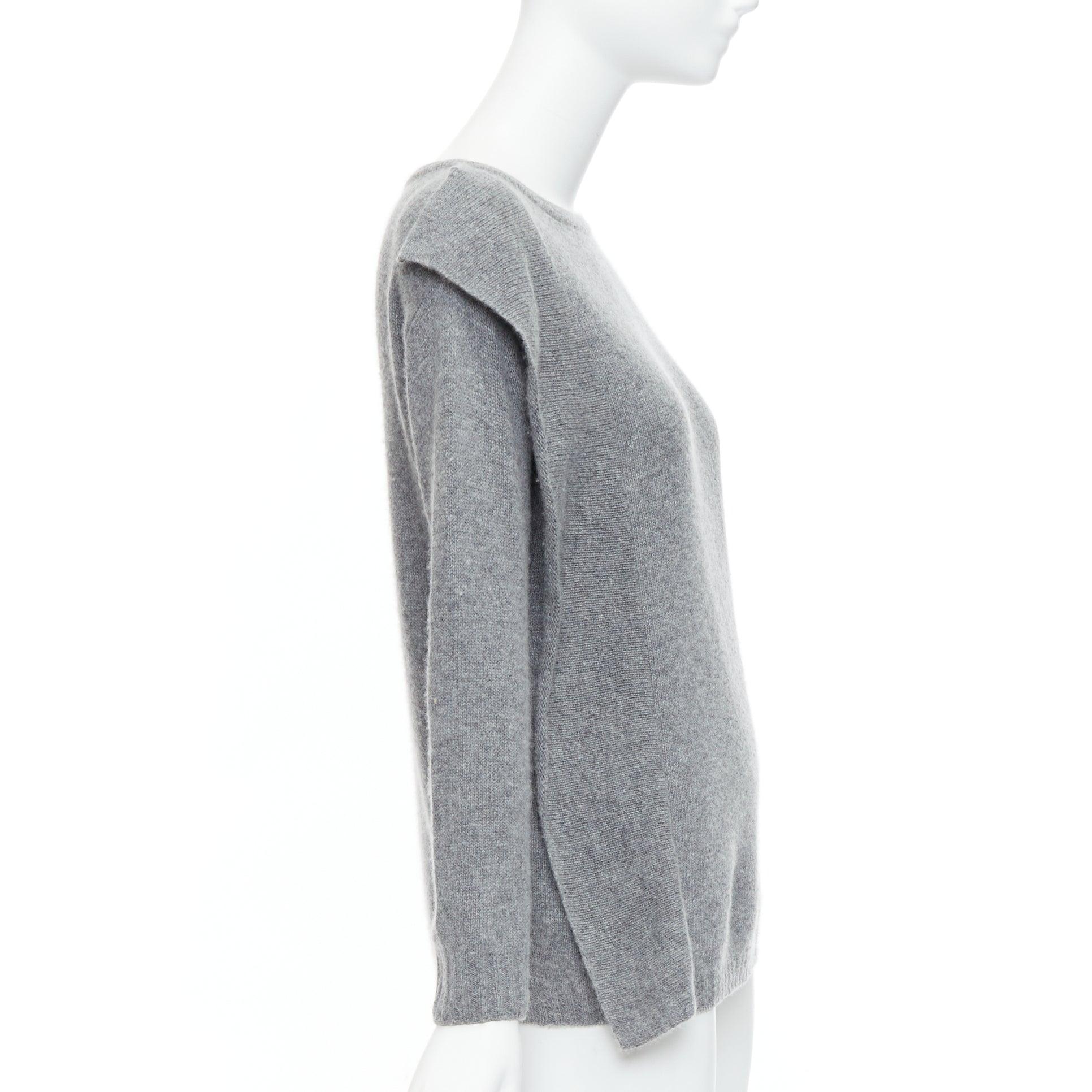 PRADA 2016 pull asymétrique à panneaux latéraux en laine grise et cachemire IT38 XS État moyen - En vente à Hong Kong, NT