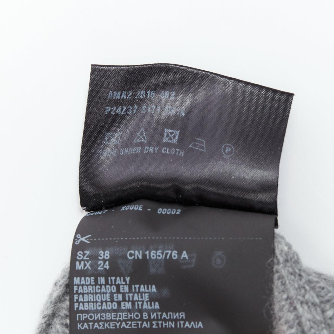 PRADA 2016 pull asymétrique à panneaux latéraux en laine grise et cachemire IT38 XS en vente 4