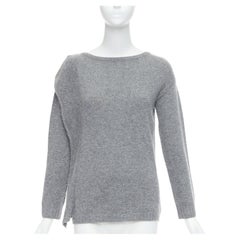 PRADA 2016 grau Wolle Kaschmir Seite Panel asymmetrische Pullover IT38 XS