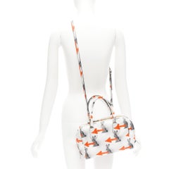 PRADA 2016 Inside Bauletto white rabbit arrows yellow leather bag