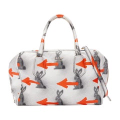 PRADA 2016 Inside Bauletto white rabbit arrows yellow leather bag