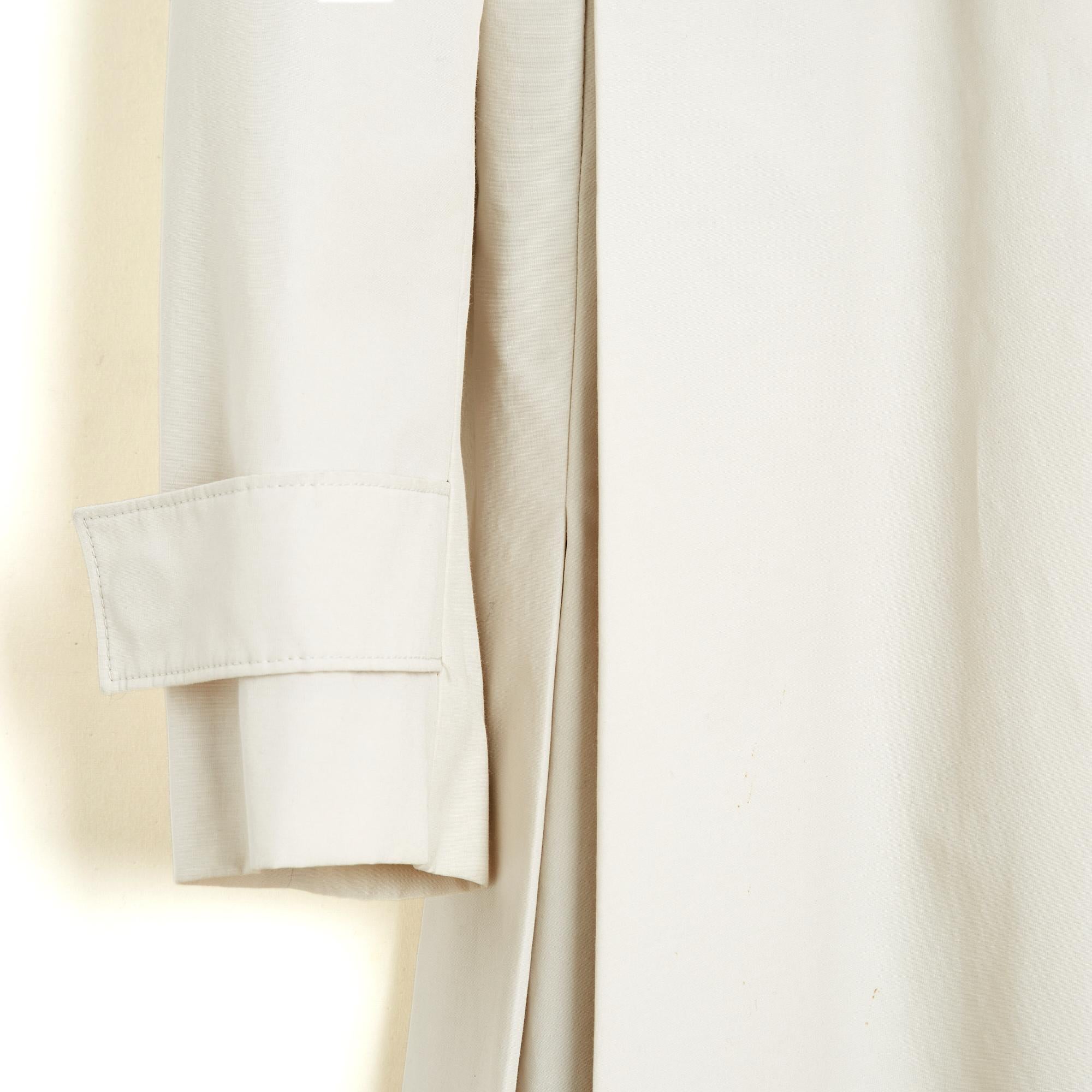 Beige Prada 2016 Manteau FR42 Ecru Gabardine Belted Mackintosh Trench Coat UK14 US12 For Sale