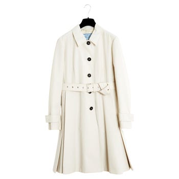 Prada Ecru Gabardine Belted Mackintosh Trench Coat, 2016