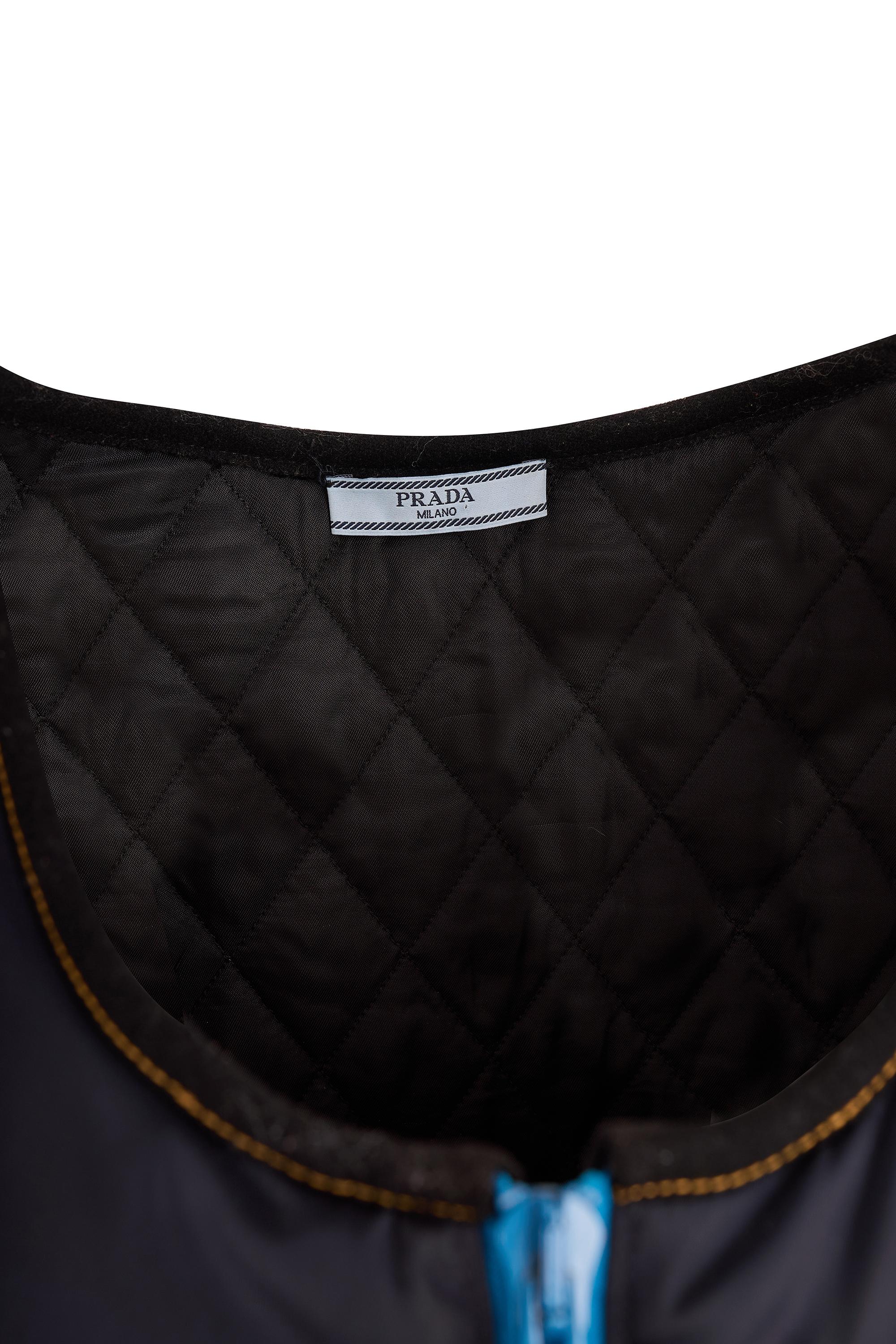 da uomo o donna Prada 2016 Gilet senza maniche con zip in nylon blu navy in vendita