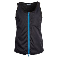 Prada 2016 Gilet senza maniche con zip in nylon blu navy