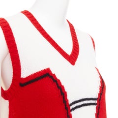 PRADA 2016 Runway cashmere geometric colorblocked intarsia sweater vest IT38 XS