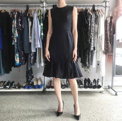 Prada 2017 Black Sleeveless Cocktail Dress with Ruffle Hem  - 2/4