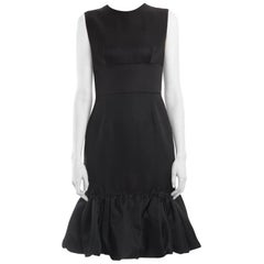 Prada 2017 Black Sleeveless Cocktail Dress with Ruffle Hem - 2/4