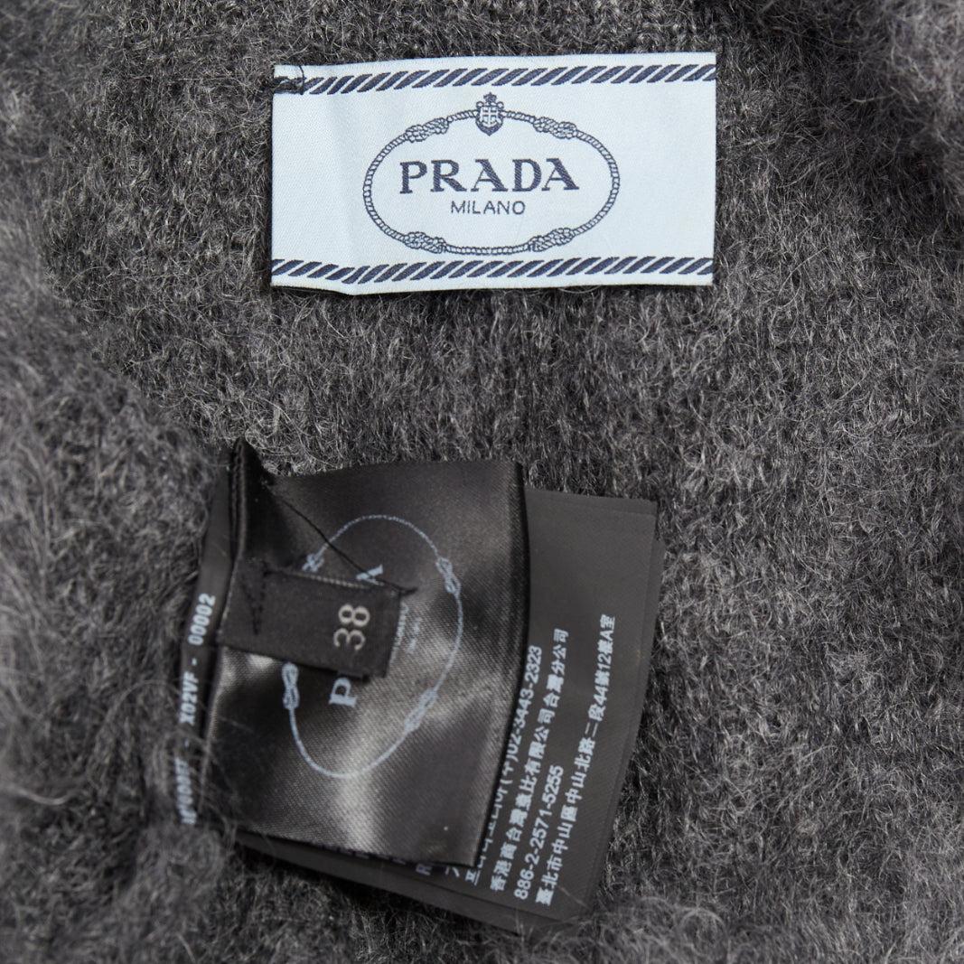 PRADA 2017 flauschiges graues Mohair-Mischung Riemchen-Camisole-Top IT38 XS im Angebot 3