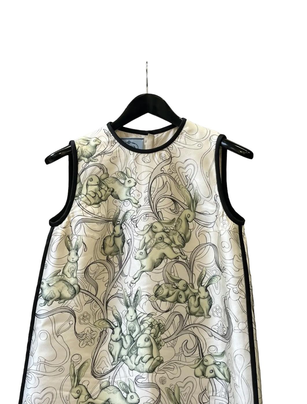 Women's Prada 2017 Rabbit A-Line Silk Dress For Sale