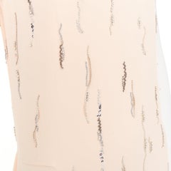PRADA 2018 blush crepe crystal embellished asymmetric midi dress IT38 XS